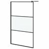vidaXL Shower walls Black 115 x 195 cm Glass and Aluminium