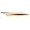 vidaXL Retractable Awning Yellow and White 4x3 m Fabric and Aluminium