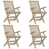 vidaXL Folding Garden Chairs 4 pcs Grey 56x61x89 cm Solid Wood Teak