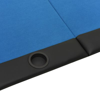 vidaXL 10-Player Folding Poker Table Blue 206x106x75 cm
