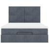 vidaXL Ottoman Bed with Mattresses Dark Grey 140x200cm Velvet