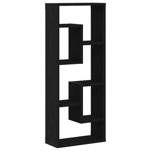 vidaXL Wall Shelf Black Oak 36x16x90 cm Engineered Wood