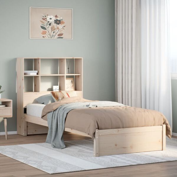 vidaXL Bookcase Bed without Mattress 90x200cm Solid Wood Pine