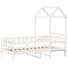 vidaXL Day Bed with Roof without Mattress White 80x200 cm Solid Wood