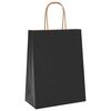 vidaXL Paper Bags 250 pcs with Handles Black 21x11x28 cm