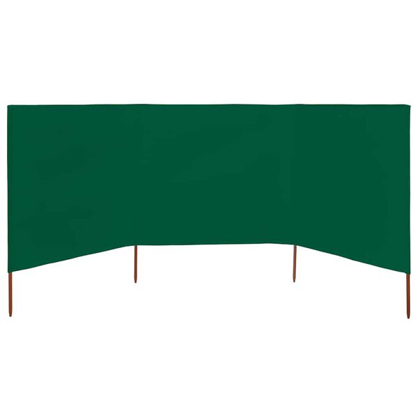 vidaXL 3-panel Wind Screen Fabric 400x80 cm Green