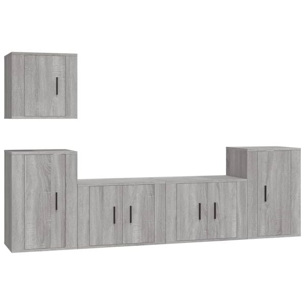 vidaXL 5 Piece TV Cabinet Set Grey Sonoma Engineered Wood