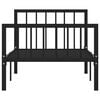 vidaXL Bed Frame without Mattress Black Metal 100x200 cm