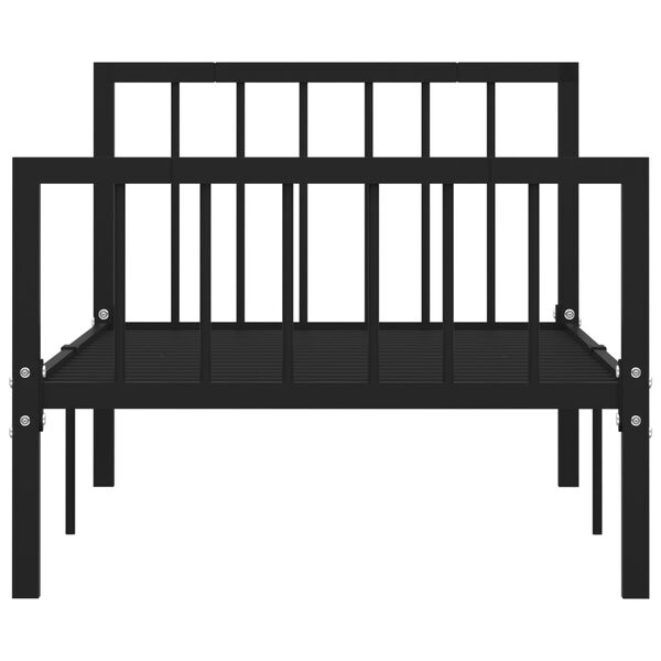 vidaXL Bed Frame without Mattress Black Metal 100x200 cm