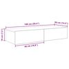 vidaXL Wall Shelf with Drawers Black 100x36x19 cm Engineered Wood