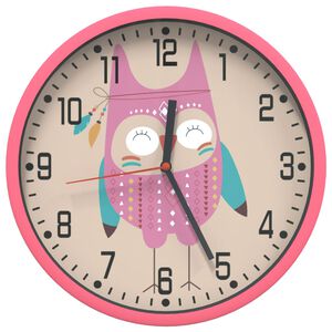 vidaXL Wall Clock Pink &Oslash;25.5 cm Polystyrene and Glass