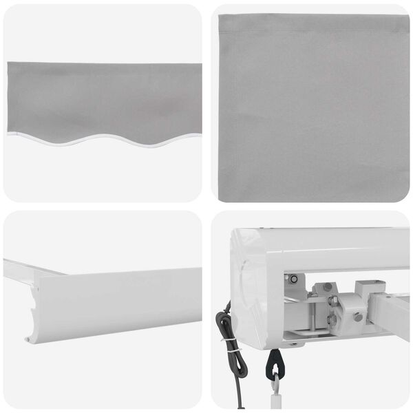 vidaXL Awning Light Grey 300 x 250 x 165 cm Polyester and Aluminium