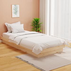 vidaXL Bed Frame without Mattress Solid Wood 90x200 cm