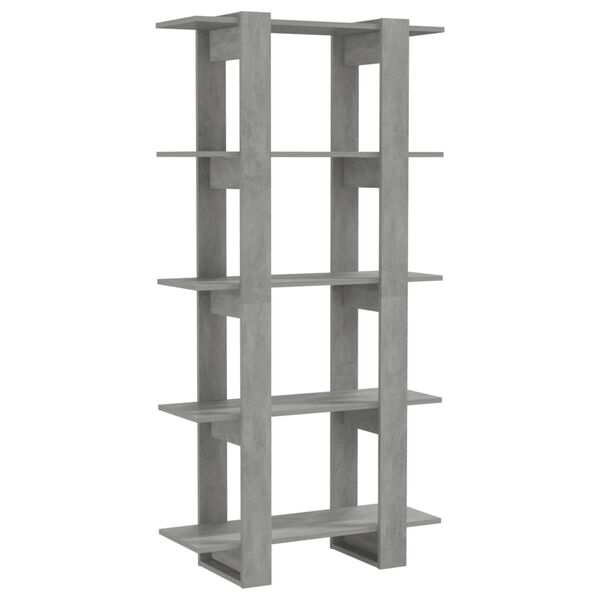 vidaXL Book Cabinet/Room Divider Concrete Grey 80x30x160 cm Engineered Wood