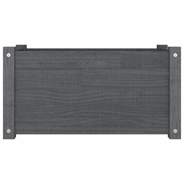vidaXL Garden Planters 2 pcs Grey 60x31x31 cm Solid Pinewood