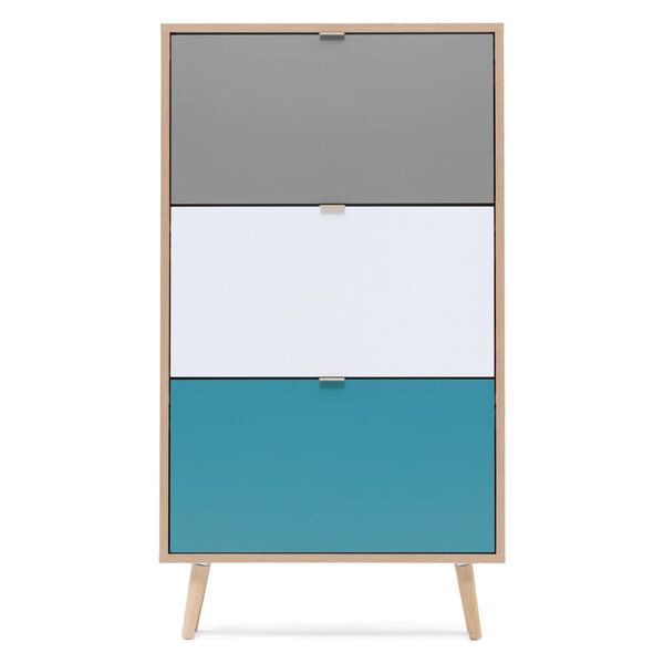 Finori Shoe Cabinet 42 Sonoma Oak and Tricolour
