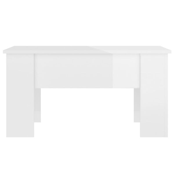 vidaXL Coffee Table High Gloss White 79x49x41 cm Engineered Wood