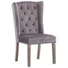 vidaXL Dining Chair | Grey | Velvet, Solid Rubberwood | Standard