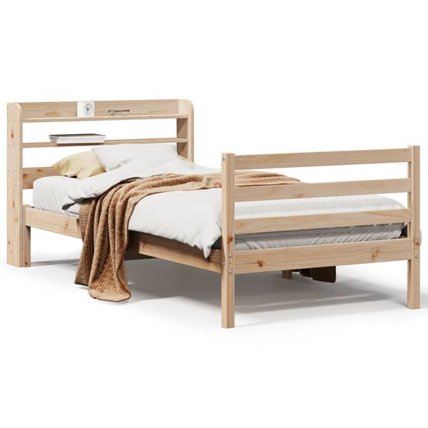 vidaXL Bed Frame with Headboard without Mattress 90x200 cm