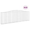 vidaXL Arched Gabion Baskets 20 pcs 400x30x120/140 cm Galvanised Iron