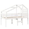 vidaXL High Sleeper Bed without Mattress White 90x200 cm Solid Wood Pine