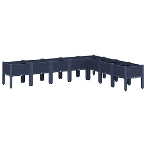 vidaXL Garden Planter with Legs Blue Grey 200x160x42 cm PP