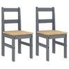 vidaXL Dining Chairs 2 pcs PANAMA Grey 40x46x90 cm Solid Wood Pine