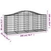 vidaXL Arched Gabion Baskets 6 pcs 200x50x80/100 cm Galvanised Iron