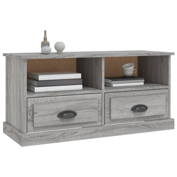 vidaXL TV Cabinet Grey Sonoma 93x35.5x45 cm Engineered Wood