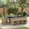 vidaXL Garden Dining Set 9 pcs Beige Poly Rattan