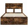 vidaXL Bed Frame Smoked Oak 120 x 200 cm Solid Pine Wood