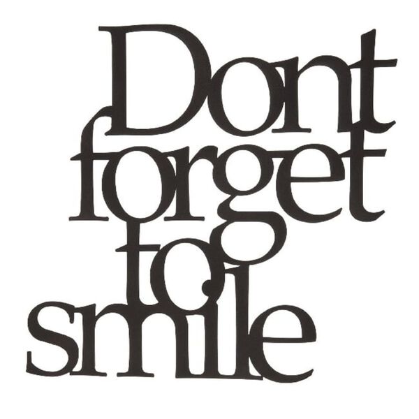 Homemania Wall Decoration Words 70x67 cm Steel Black