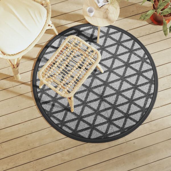vidaXL Outdoor Carpet ARAKIL Black &Oslash;120 cm PP
