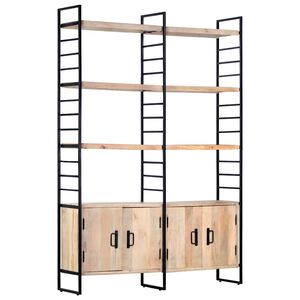 vidaXL Bookcase | Brown and Black | Solid mango wood and powder-coated iron