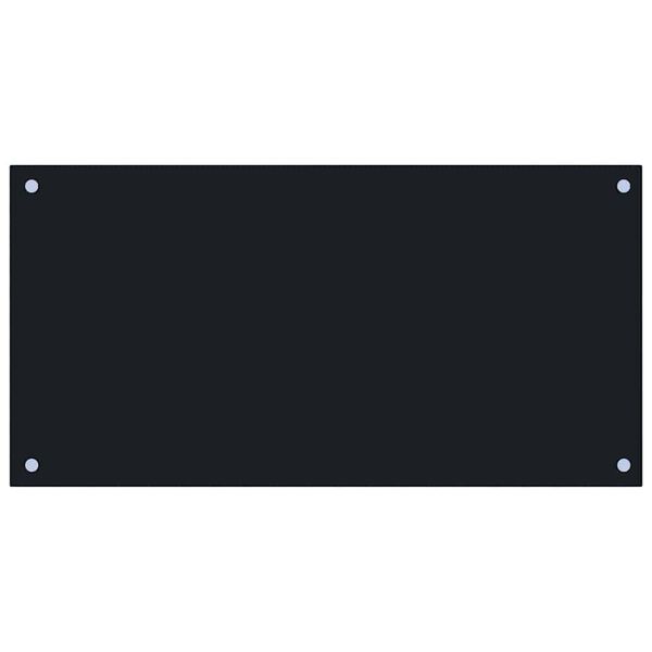 vidaXL Kitchen Backsplashes 2 pcs Black 80x40 cm Tempered Glass
