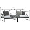 vidaXL Daybed with Trundle without Mattress Black 80x200 cm Steel