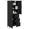 vidaXL Highboard Black Oak 69.5 x 34 x 180 cm Engineered Wood
