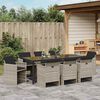vidaXL Garden Dining Set 9 pcs Light Grey Poly Rattan