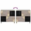 vidaXL Sideboard Grey and Gold 80 x 33 x 75 cm Solid Mango Wood