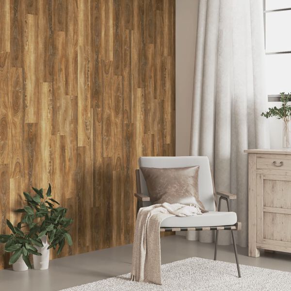 vidaXL Wall Panels Wood Look Brown PVC 4.12 m&sup2;