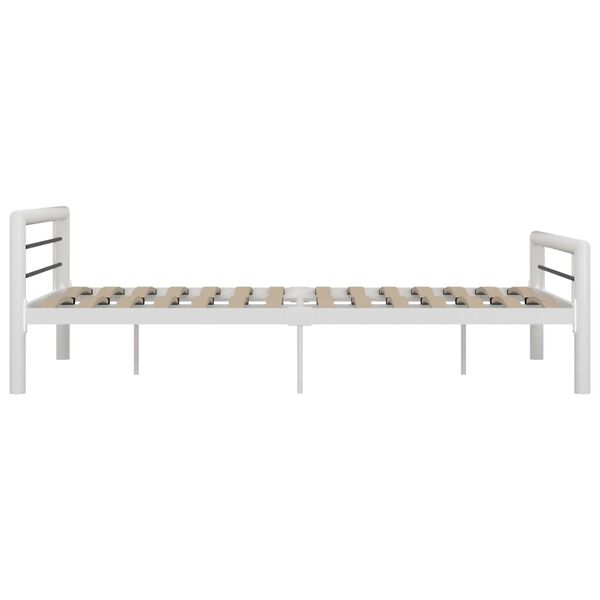 vidaXL Bed Frame without Mattress White and Black Metal 120x200 cm