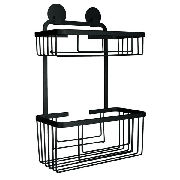 Kleine Wolke Double Shower Rack Rectangular Rocco Black