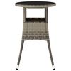vidaXL Garden Table &Oslash;60x75 cm Tempered Glass and Poly Rattan Grey