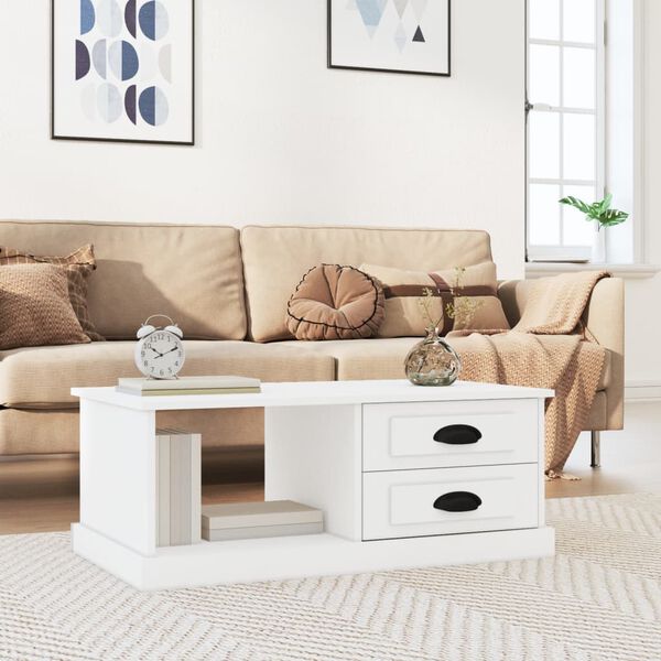vidaXL Coffee Table White 90x50x35 cm Engineered Wood