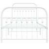 vidaXL Metal Bed Frame without Mattress with Footboard White 90x190cm