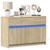 vidaXL TV Cabinet with LED Sonoma Oak 91x34x61 cm Engineered Wood