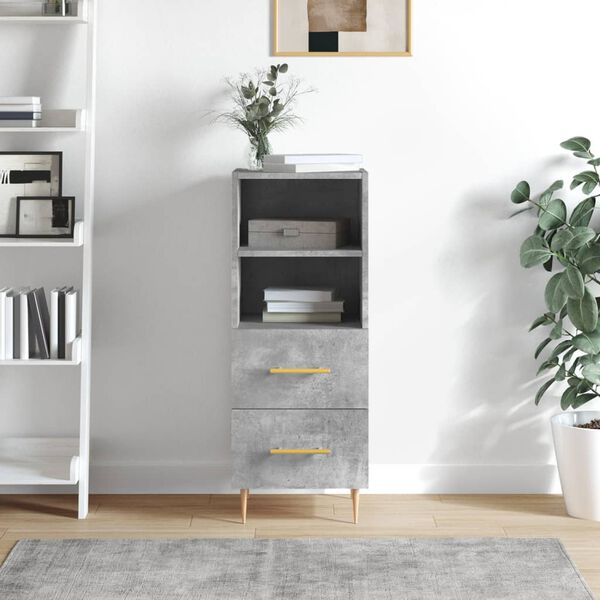 vidaXL Sideboard Concrete Grey 34.5x34x90 cm Engineered Wood
