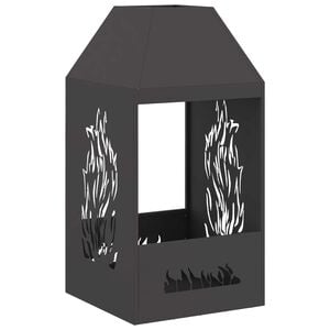 vidaXL Fire Pit Black 50 x 50 x 100 cm Steel