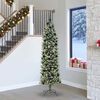 vidaXL Artificial Slim Christmas Tree Green and White 240 cm