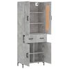 vidaXL Highboard Concrete Grey 69.5x34x180 cm Engineered Wood